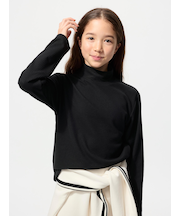 GIRLS ヒートテックコットンハイネックTシャツ長袖