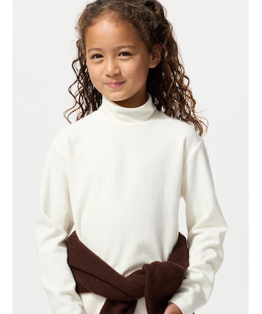 GIRLS ヒートテックコットンハイネックTシャツ長袖