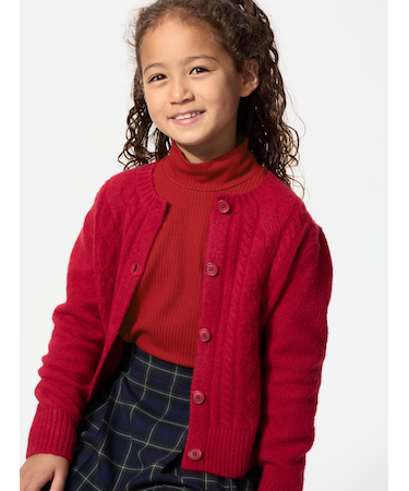 GIRLS ヒートテックコットンハイネックTシャツ長袖