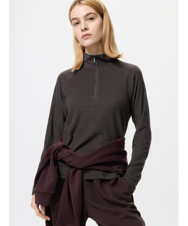 ヒートテックストレッチフリースハーフジップT/長袖