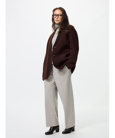 タックワイドパンツ/ストライプ