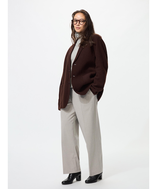 タックワイドパンツ/ストライプ