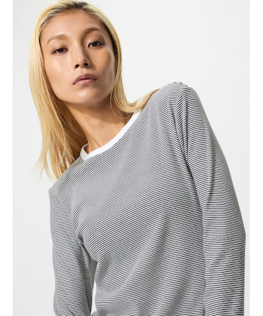 ソフトリブT/長袖/ボーダー