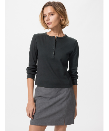 リブヘンリーネックT/長袖