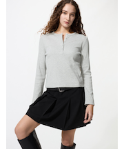 リブヘンリーネックT/長袖