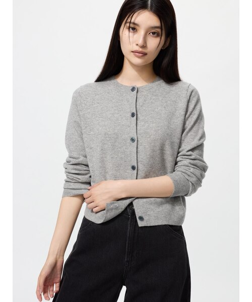 カシミヤクルーネックショートカーディガン｜ユニクロの通販｜&mall