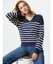 ウォッシャブルニットリブポロセーター