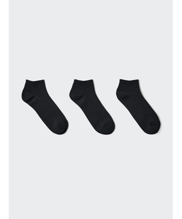 ショートソックス/3足組/リブ