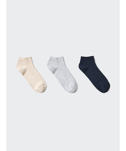 ショートソックス/3足組/リブ