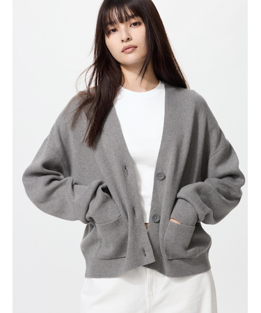 スムースコットンVネックショートカーディガン