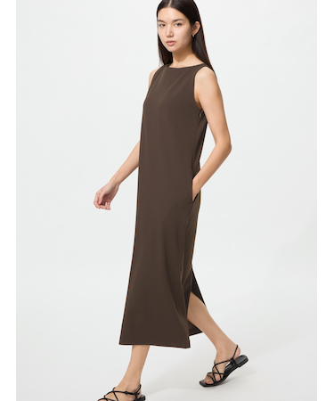 クレープジャージーワンピースノースリーブ