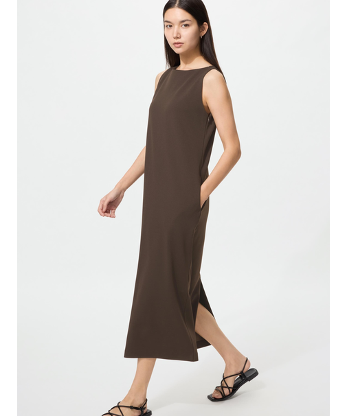 クレープジャージーワンピースノースリーブ