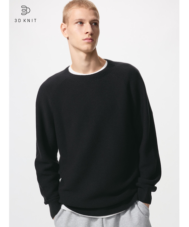 ウォッシャブル3Dクルーネックセーター