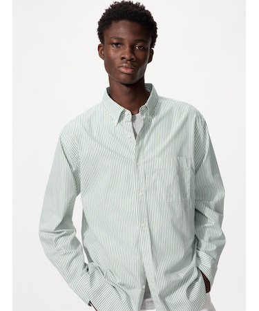 ブロードシャツ/ストライプ/ボタンダウン