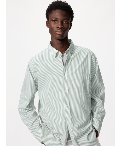 ブロードシャツ/ストライプ/ボタンダウン