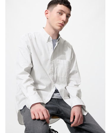 ブロードシャツ/ストライプ/ボタンダウン