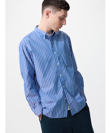 ブロードシャツ/ストライプ/ボタンダウン