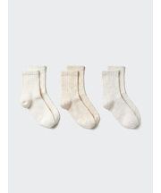 ソックス/3足組/スラブ