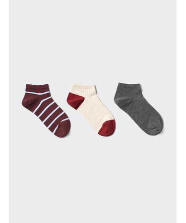 ショートソックス/3足組/ストライプ