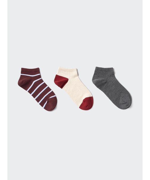 ショートソックス/3足組/ストライプ