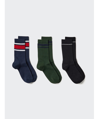 ソックス/3足組/リブライン