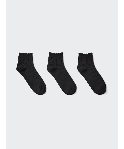 ショートソックス/3足組/フリル