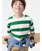 エアリズムコットンボーダークルーネックT