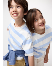 エアリズムコットンボーダークルーネックT