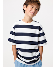 エアリズムコットンボーダークルーネックT