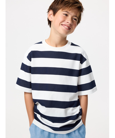 エアリズムコットンボーダークルーネックT