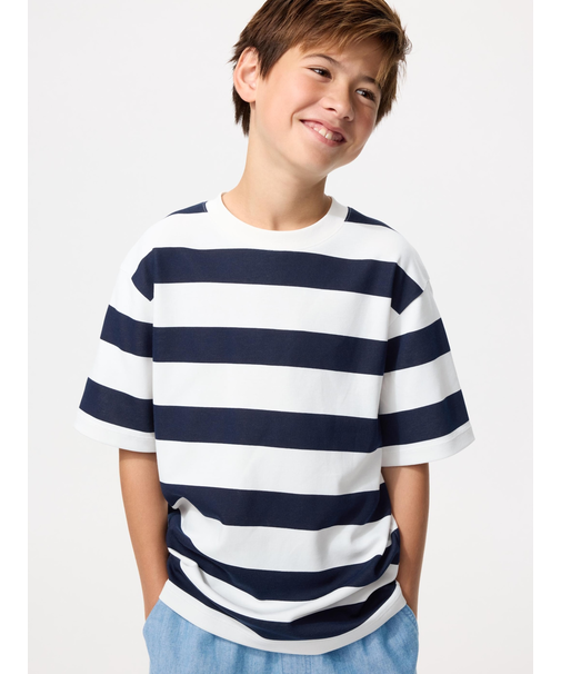 エアリズムコットンボーダークルーネックT