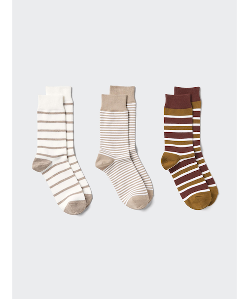 ソックス/3足組/ストライプ