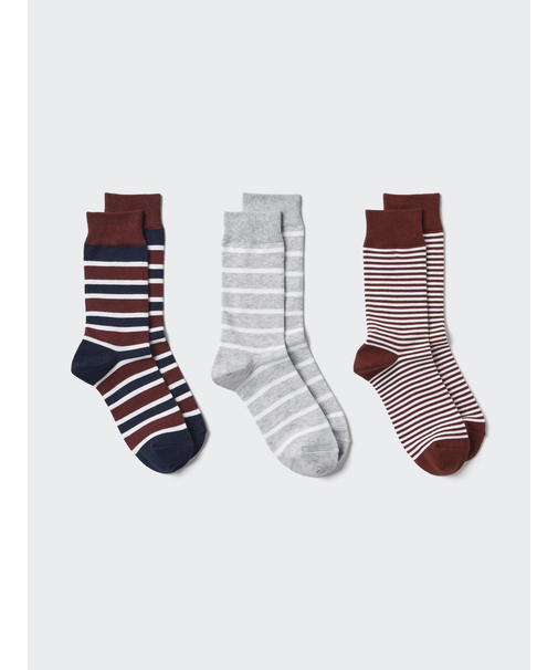 ソックス/3足組/ストライプ