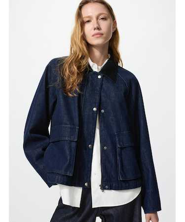 ユーティリティショートジャケットデニム