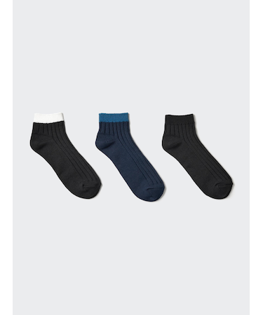 ショートソックス/3足組/リブライン