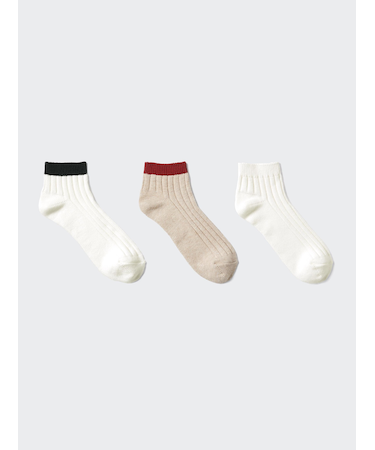 ショートソックス/3足組/リブライン