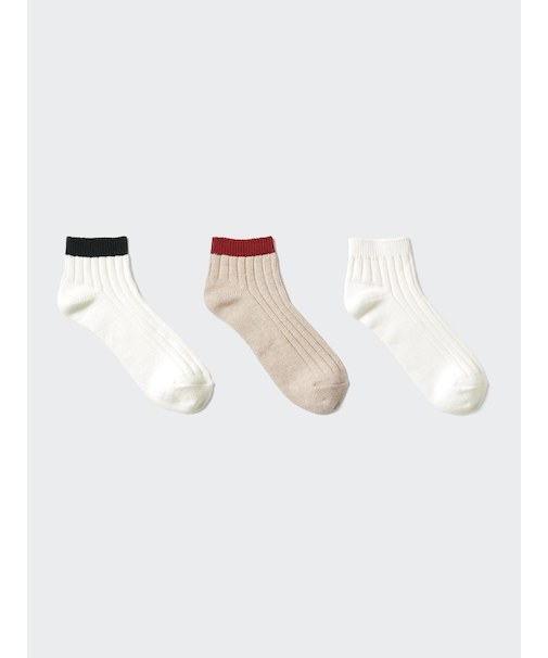 ショートソックス/3足組/リブライン