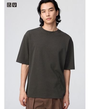 エアリズムコットンオーバーサイズボーダーTシャツ