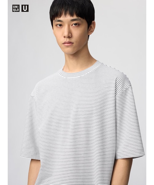 エアリズムコットンオーバーサイズTシャツ/5分袖｜ユニクロの通販