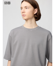 エアリズムコットンオーバーサイズボーダーTシャツ