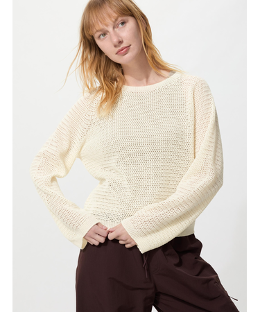 3Dメッシュクルーネックセーター