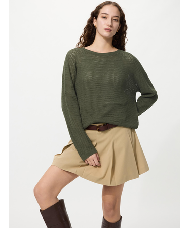 3Dメッシュクルーネックセーター