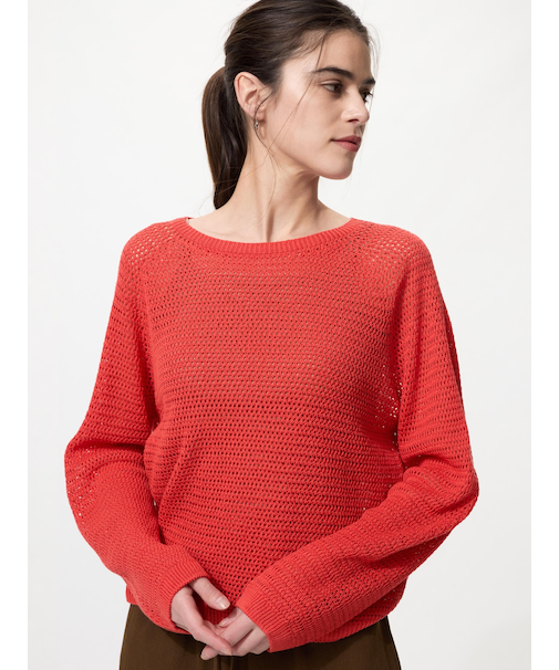 3Dメッシュクルーネックセーター