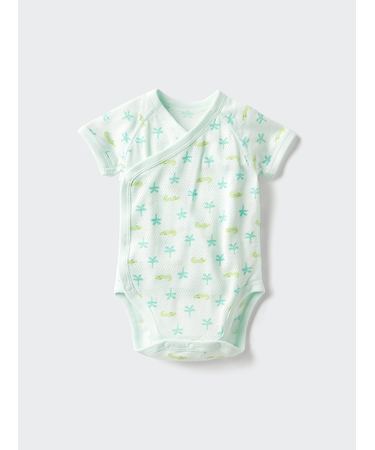 コットンメッシュボディスーツ/前開き