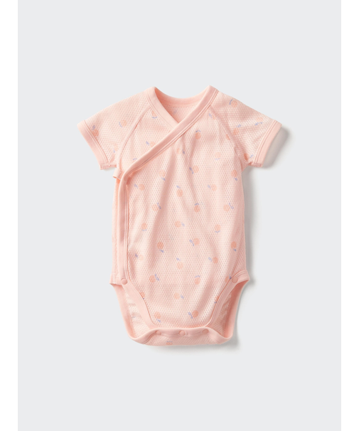 コットンメッシュボディスーツ/前開き