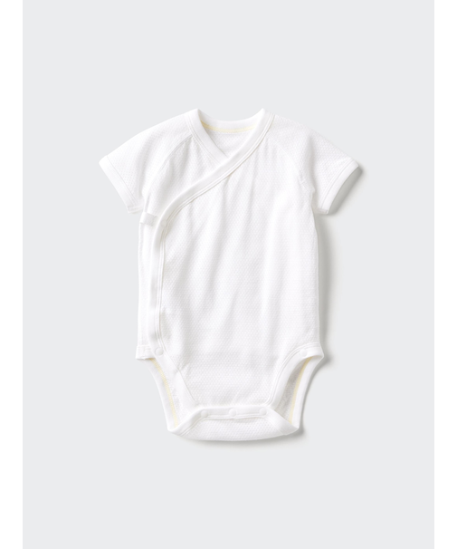 コットンメッシュボディスーツ/前開き