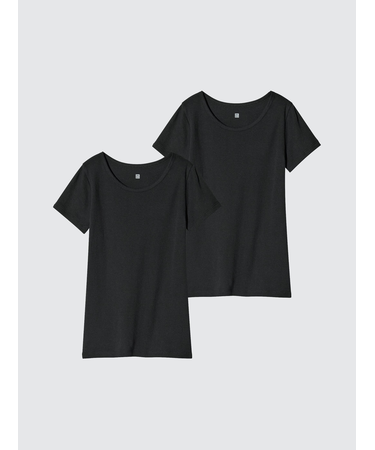 コットンインナーUネック/2枚組