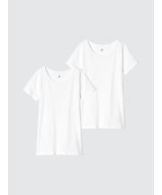 コットンインナーUネック/2枚組