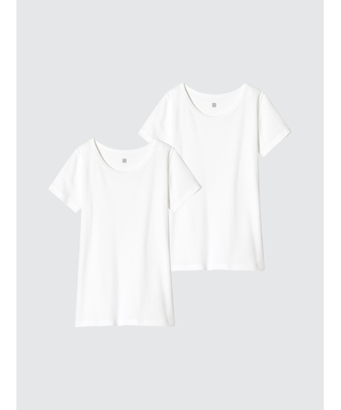 コットンインナーUネック/2枚組