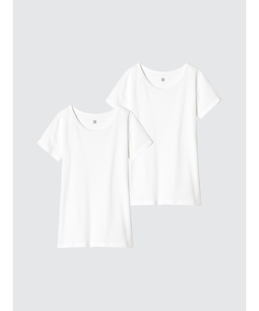 コットンインナーUネック/2枚組